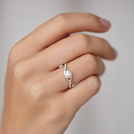 Diamond ring with Ruby Curvy Wish