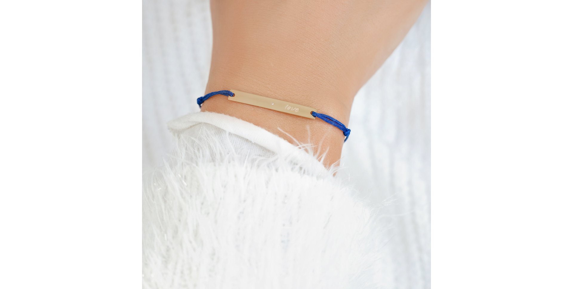 Diamond bracelet with cord Love