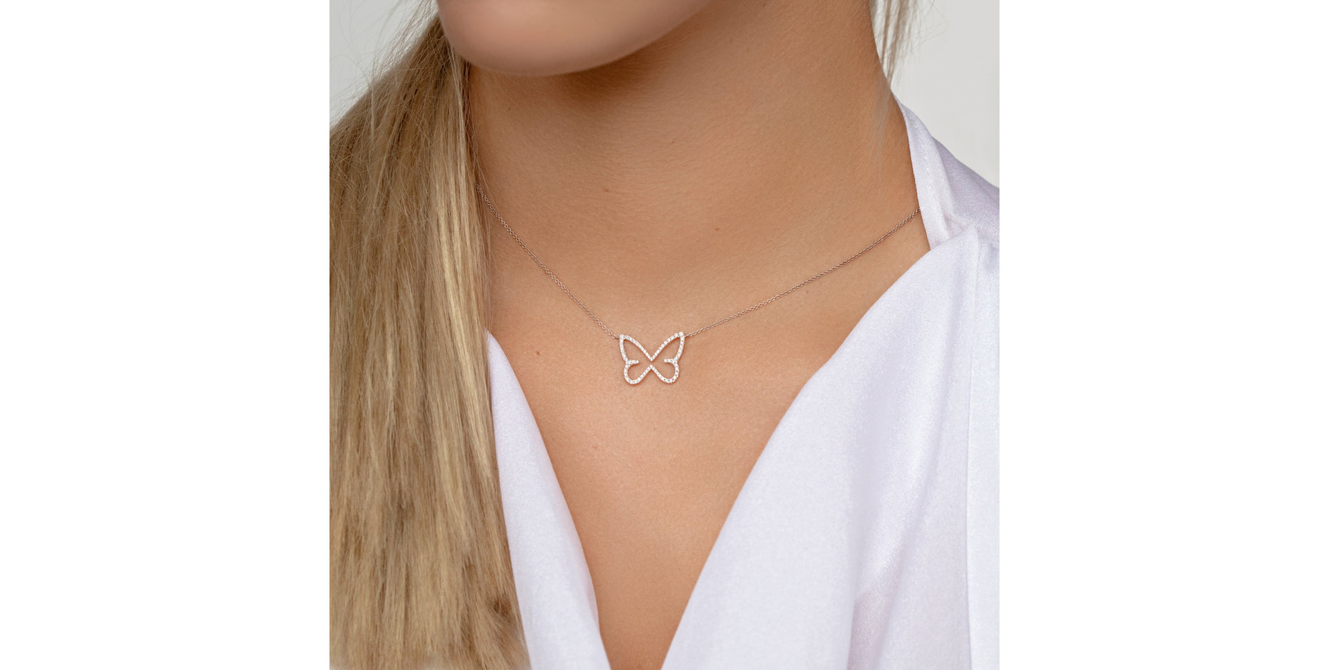Diamond necklace Shiny Butterfly