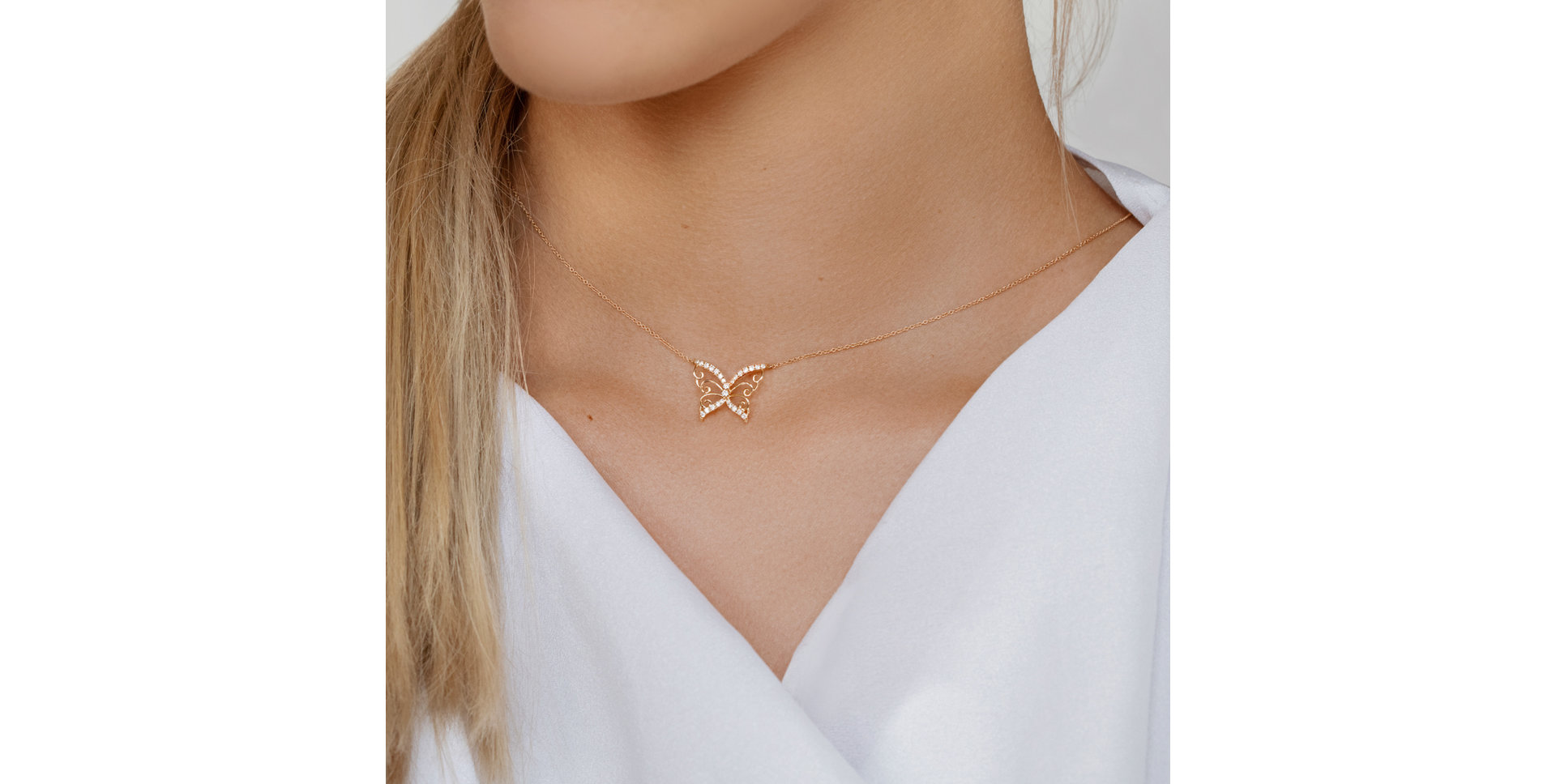 Diamond necklace Butterfly