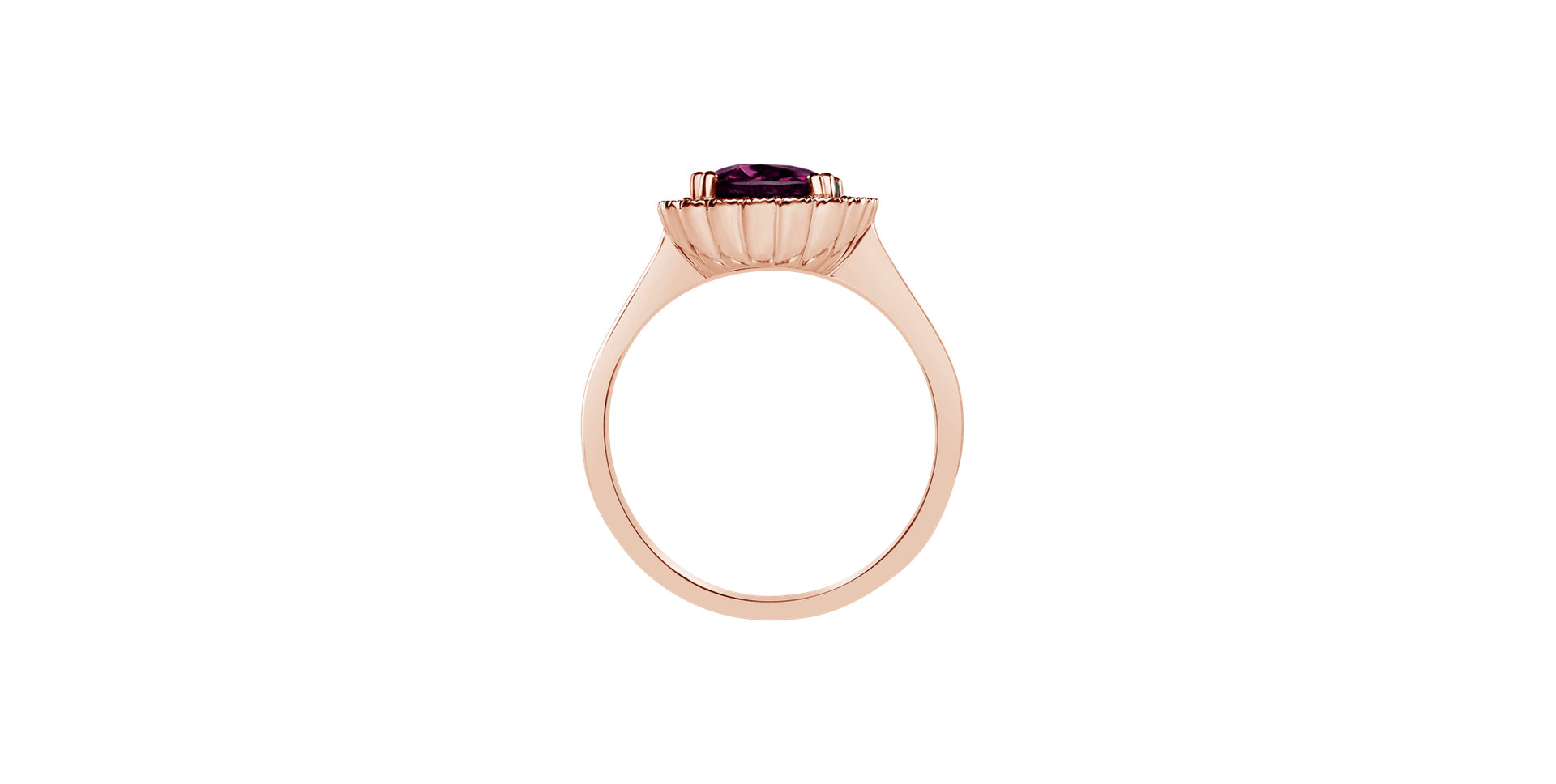 Diamond ring with Rhodolite Sparkling Hero