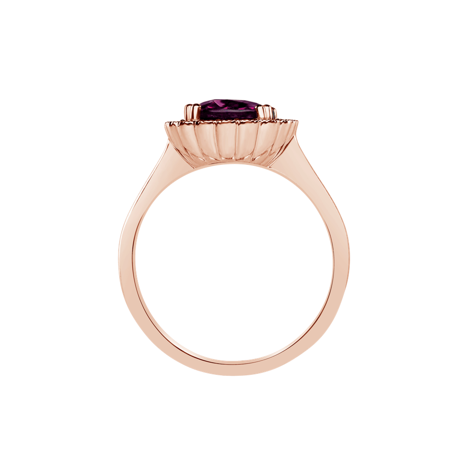 Diamond ring with Rhodolite Sparkling Hero