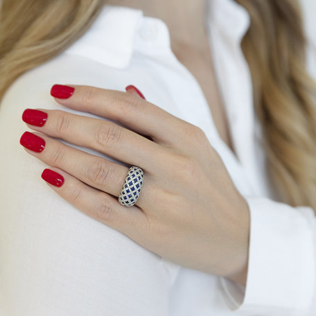 Diamond ring with Sapphire Aubrey
