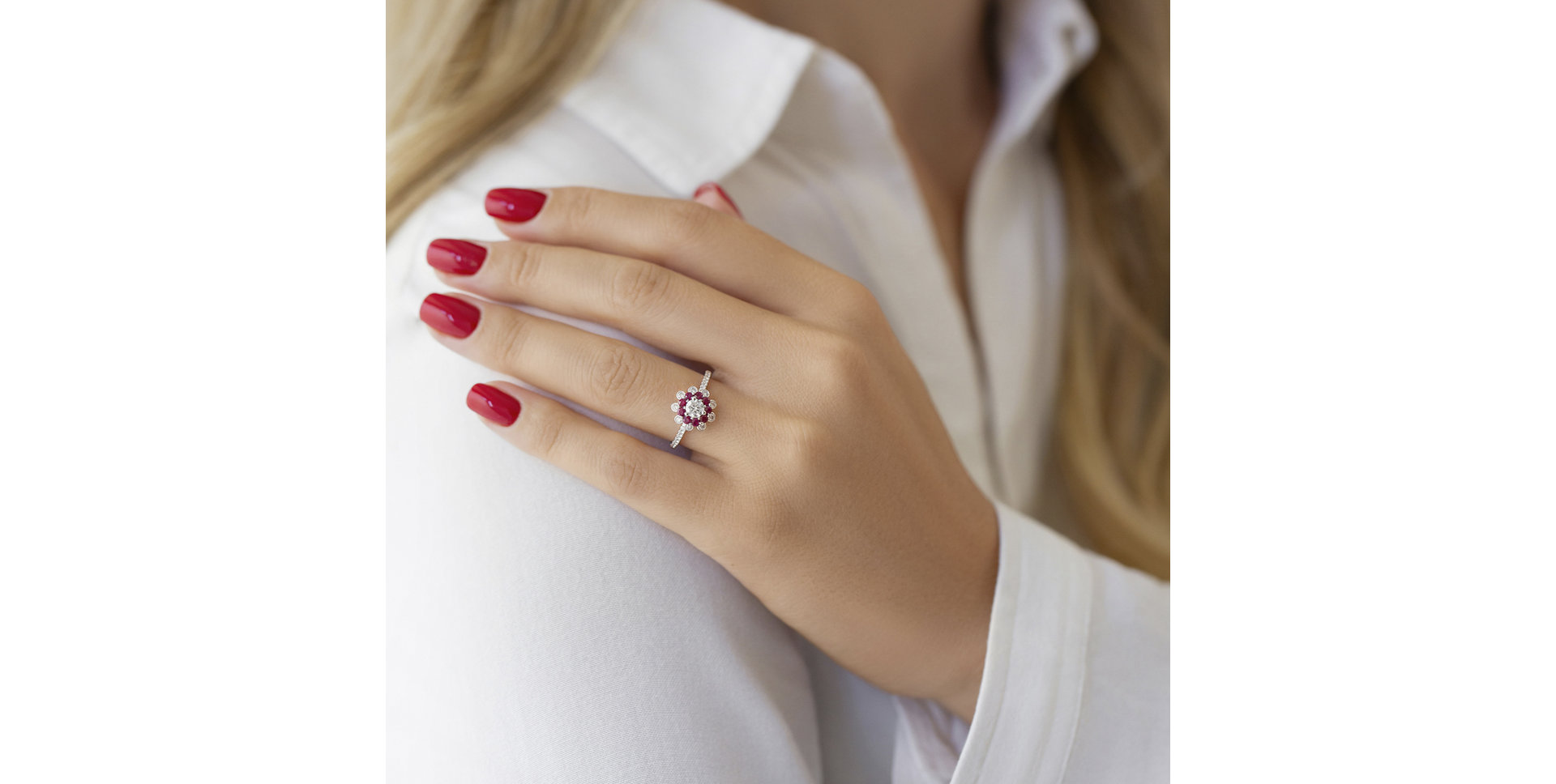 Diamond ring with Ruby Adalynn