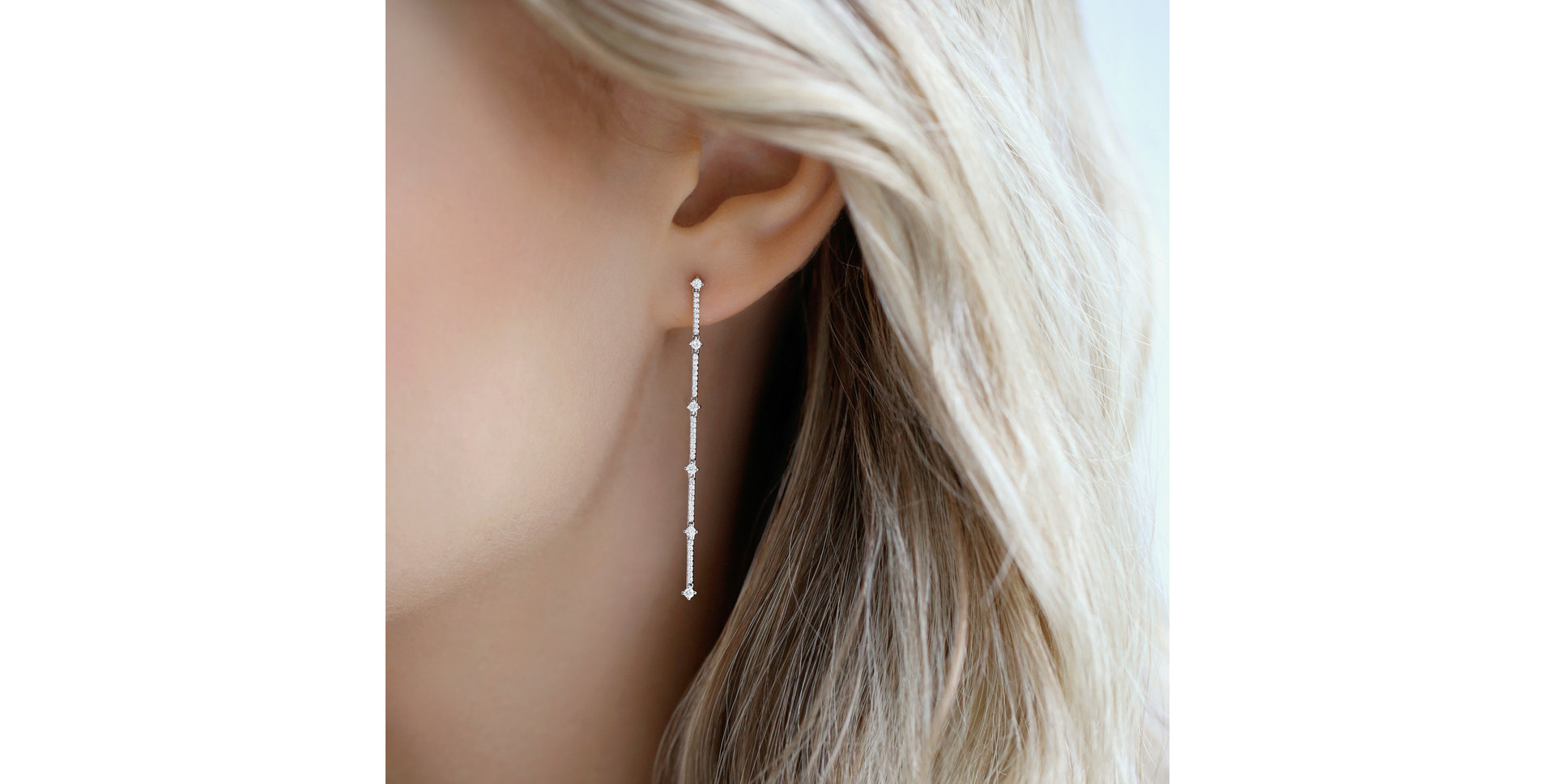 Diamond earrings Delicate Waterfall