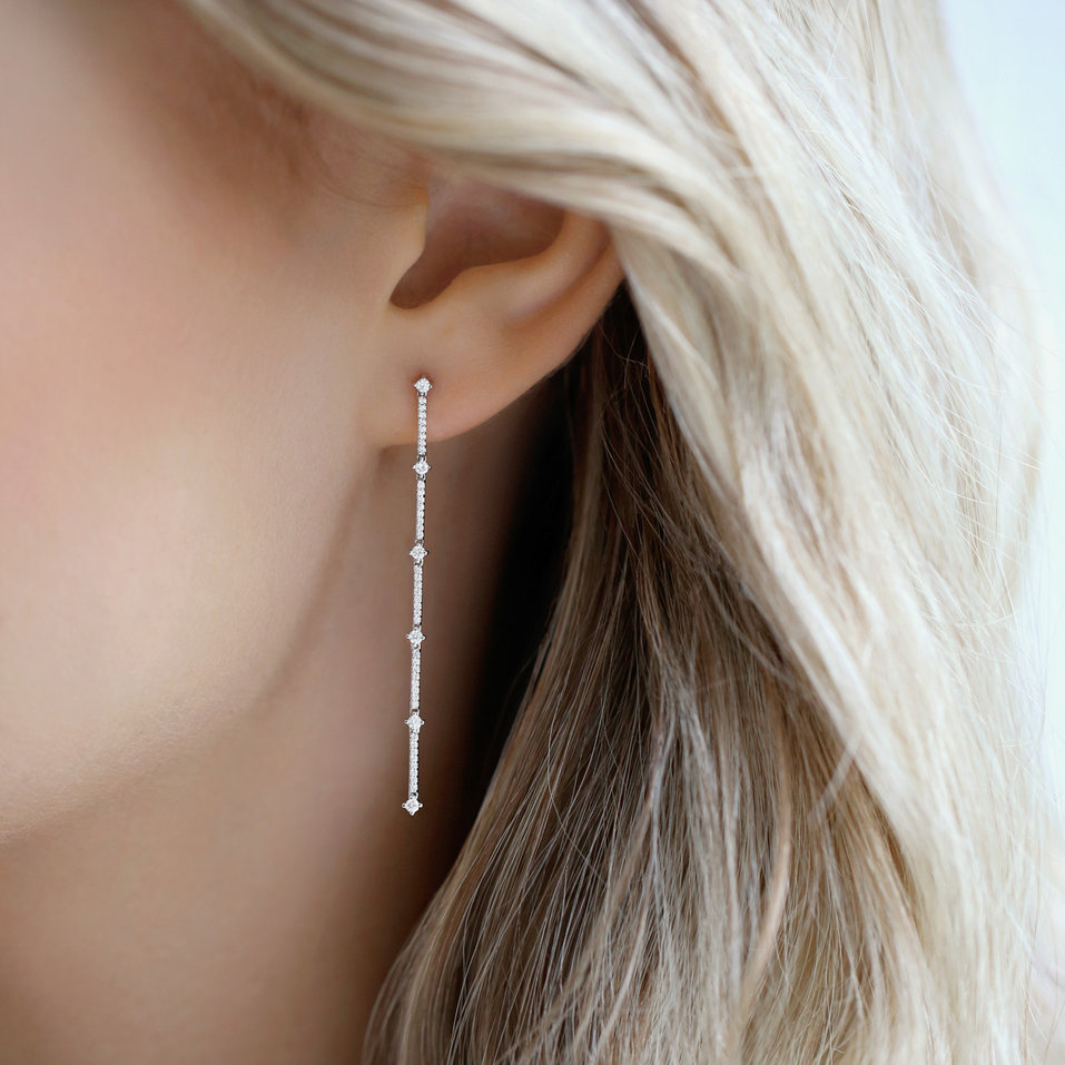 Diamond earrings Delicate Waterfall