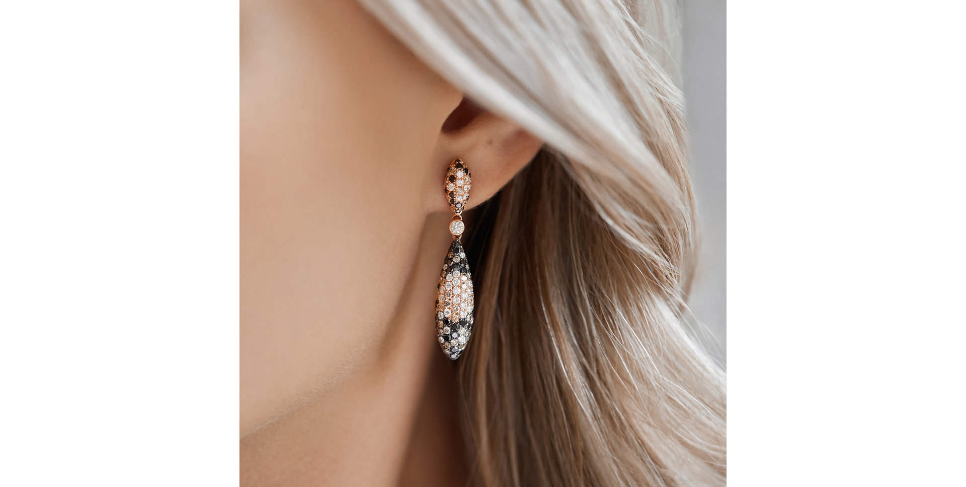 Earrings with black diamonds Inferno Secret