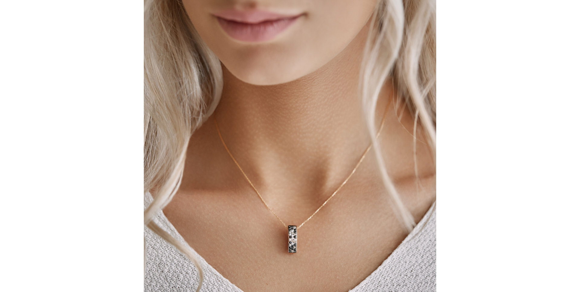 Pendant with black diamonds Inferno Night