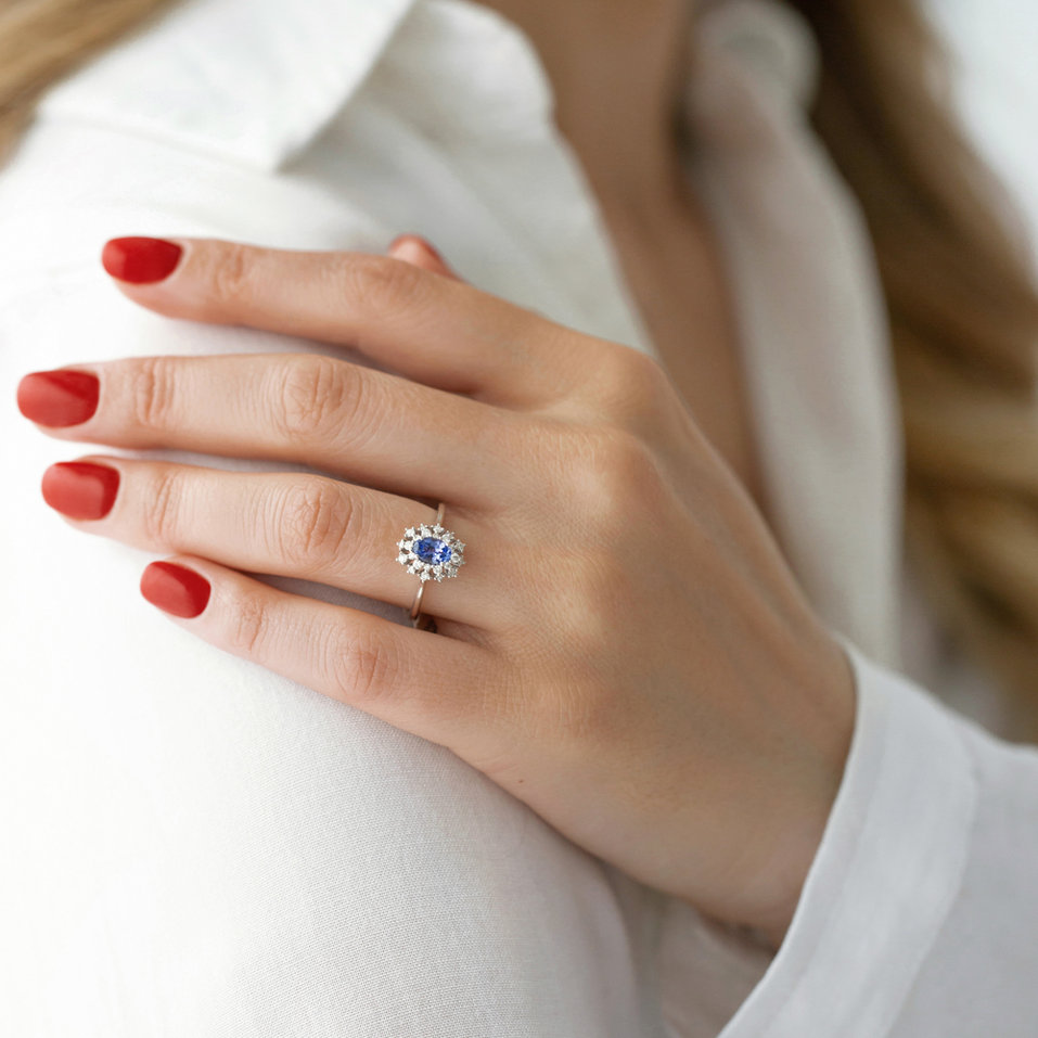 Diamond ring with Tanzanite Neverending Joy