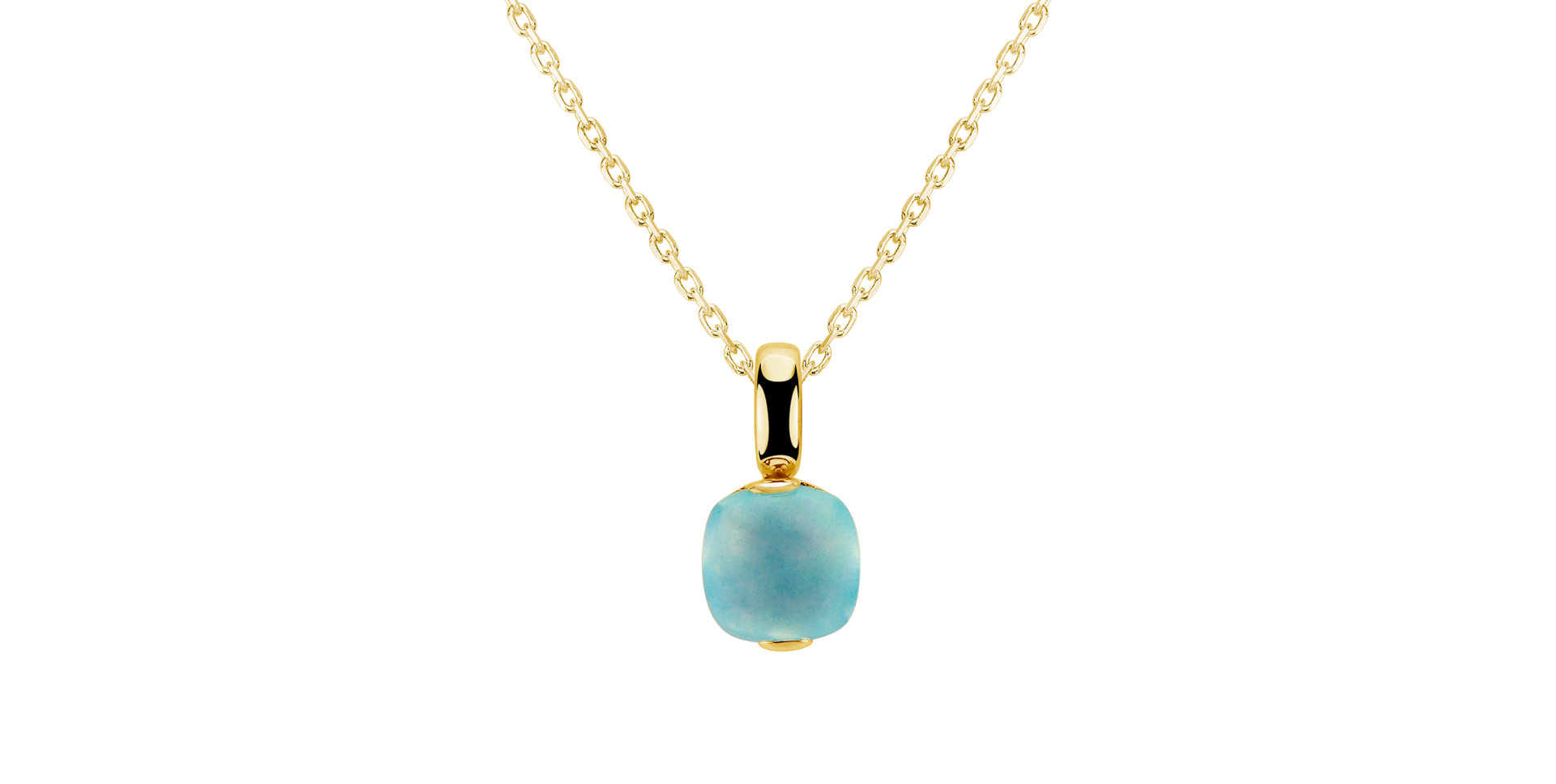 Pendant with Turquoise Chalcedony Bonbon