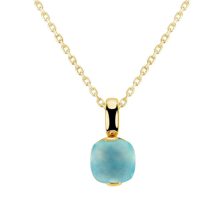 Pendant with Turquoise Chalcedony Bonbon
