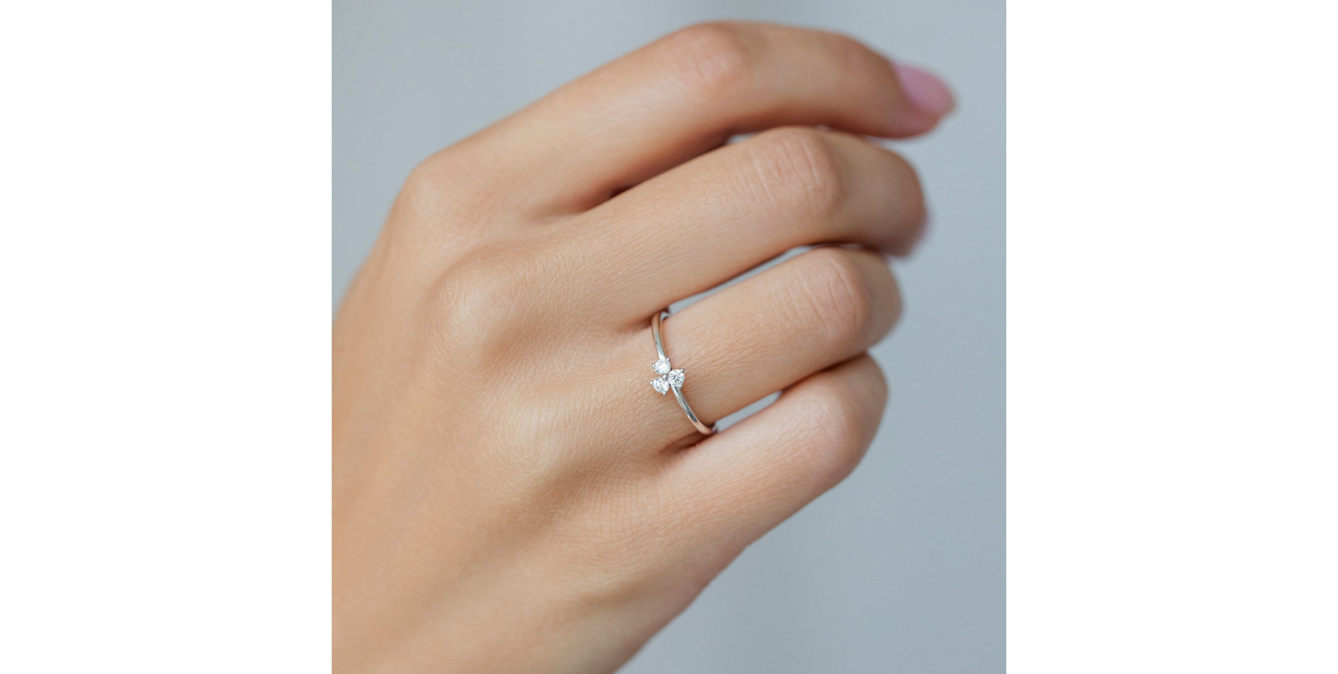 Diamond ring Shiny Trefoil