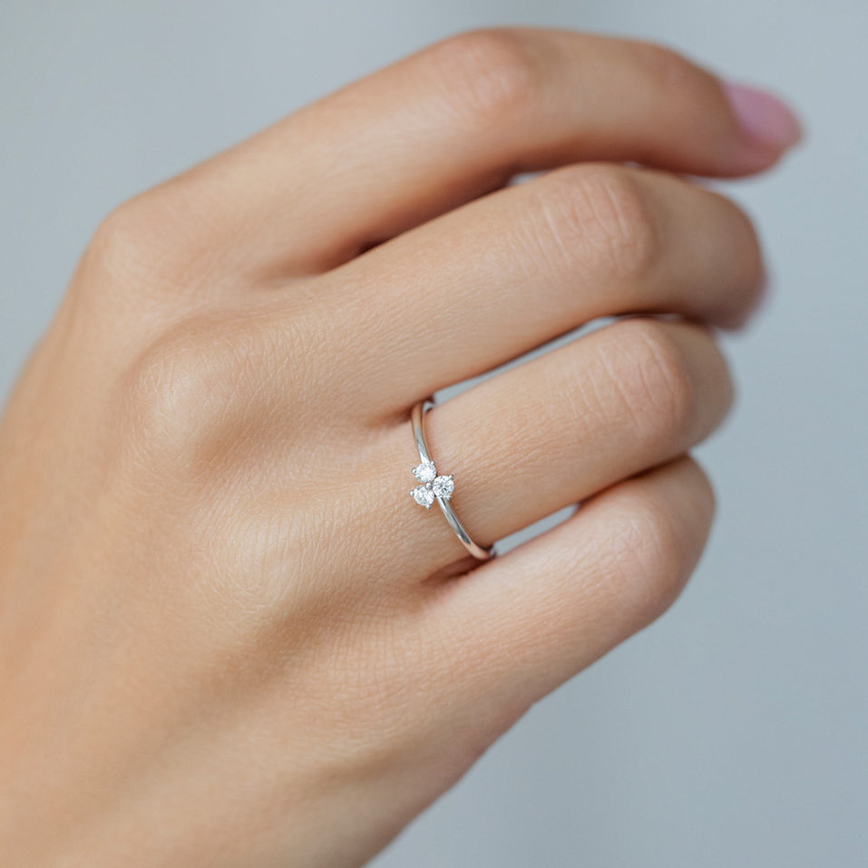 Diamond ring Shiny Trefoil