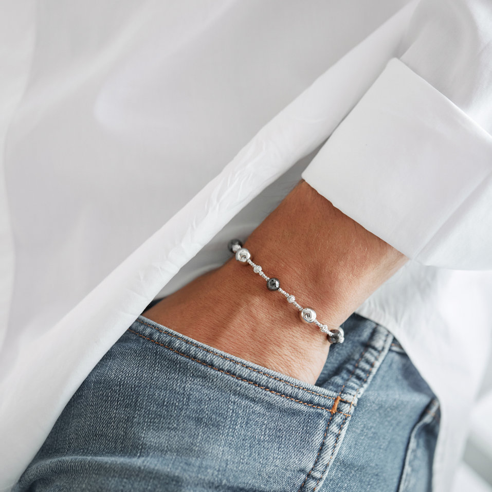 Bracelet with black and white diamonds Jonathan