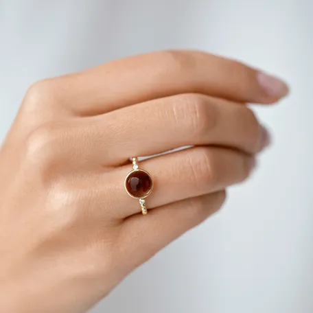 Diamond ring with Smoky Quartz Bubbles Bonbon