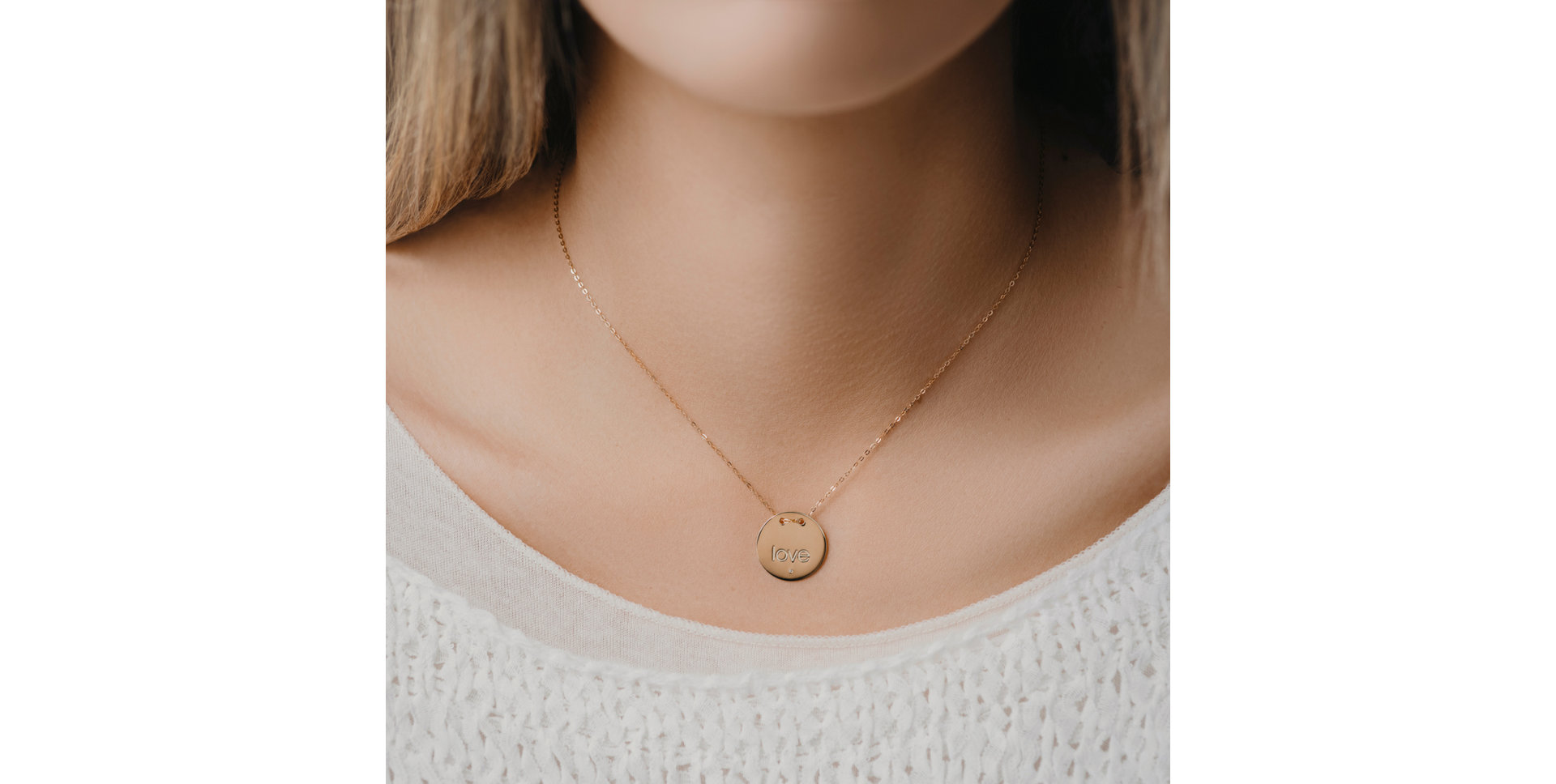 Diamond necklace Love Stamp