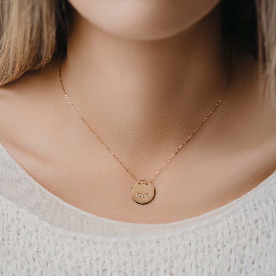 Diamond necklace Love Stamp