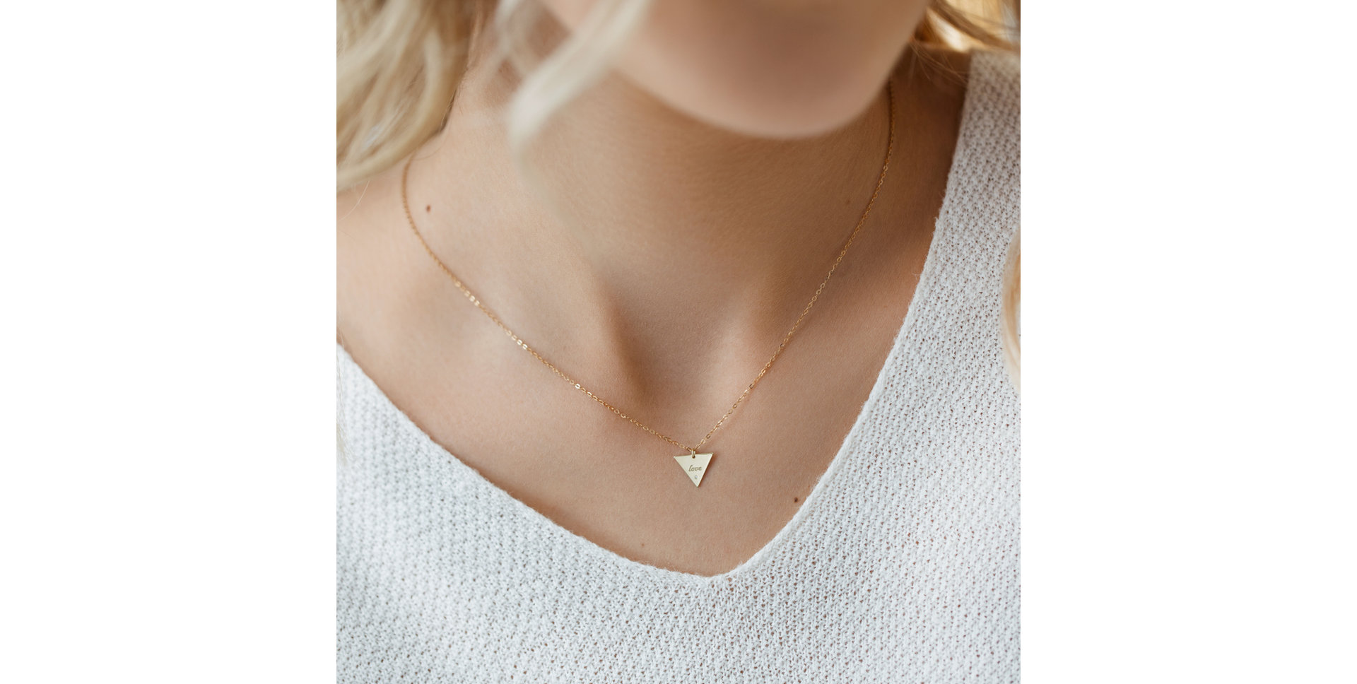 Diamond necklace Triangle Love