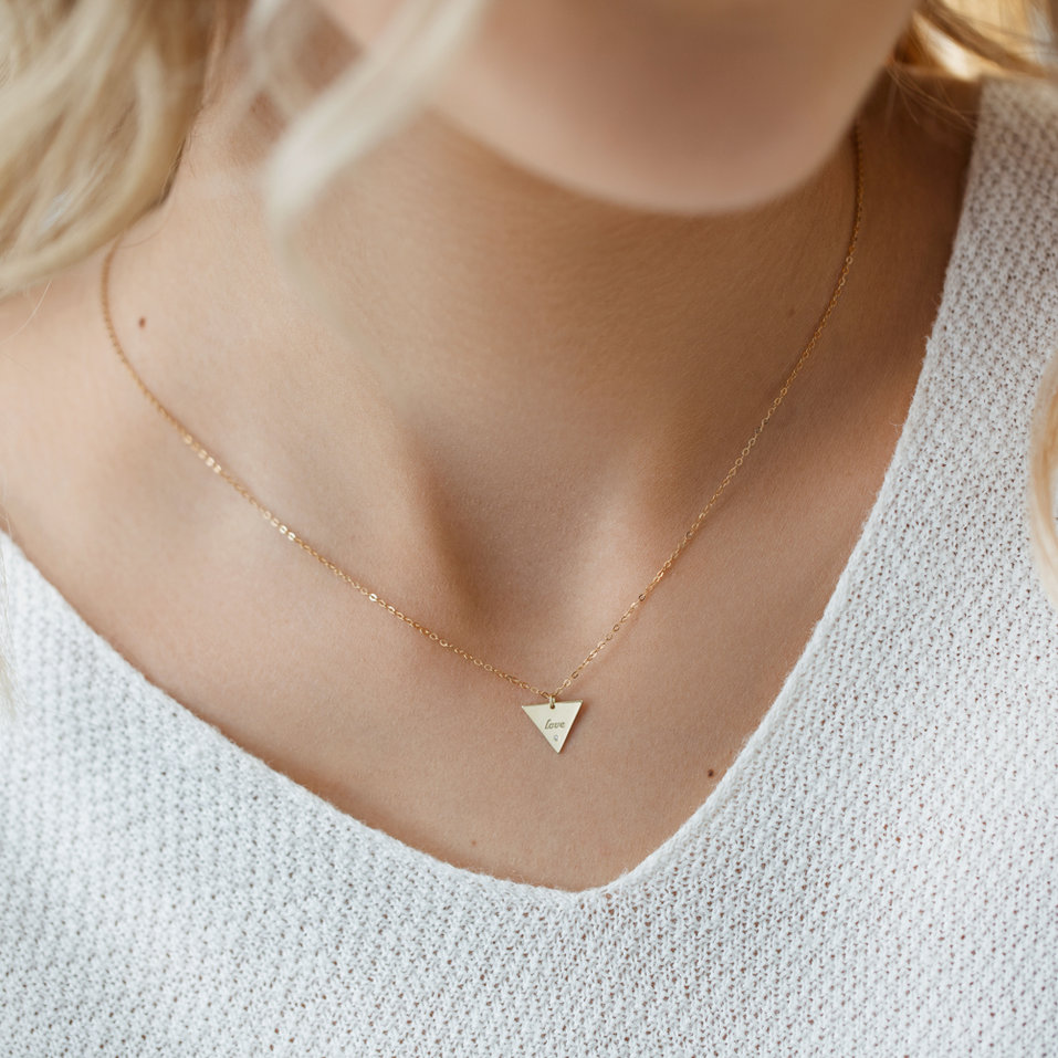 Diamond necklace Triangle Love