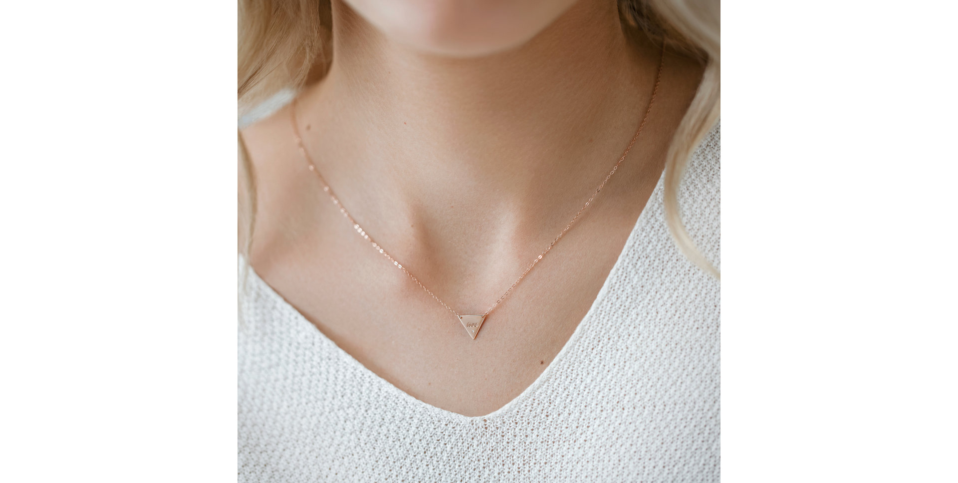 Diamond necklace Triangle Love