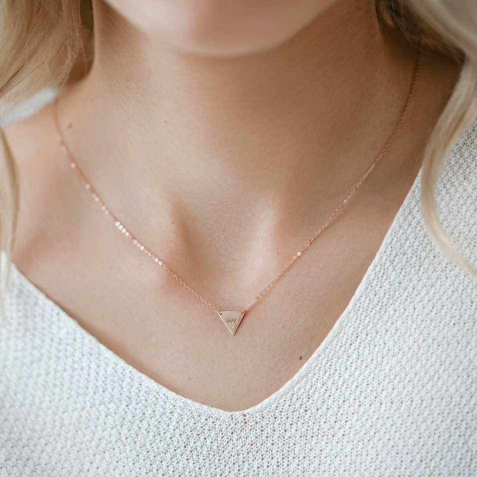 Diamond necklace Triangle Love