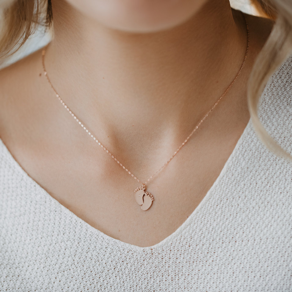 Diamond necklace Baby Feet