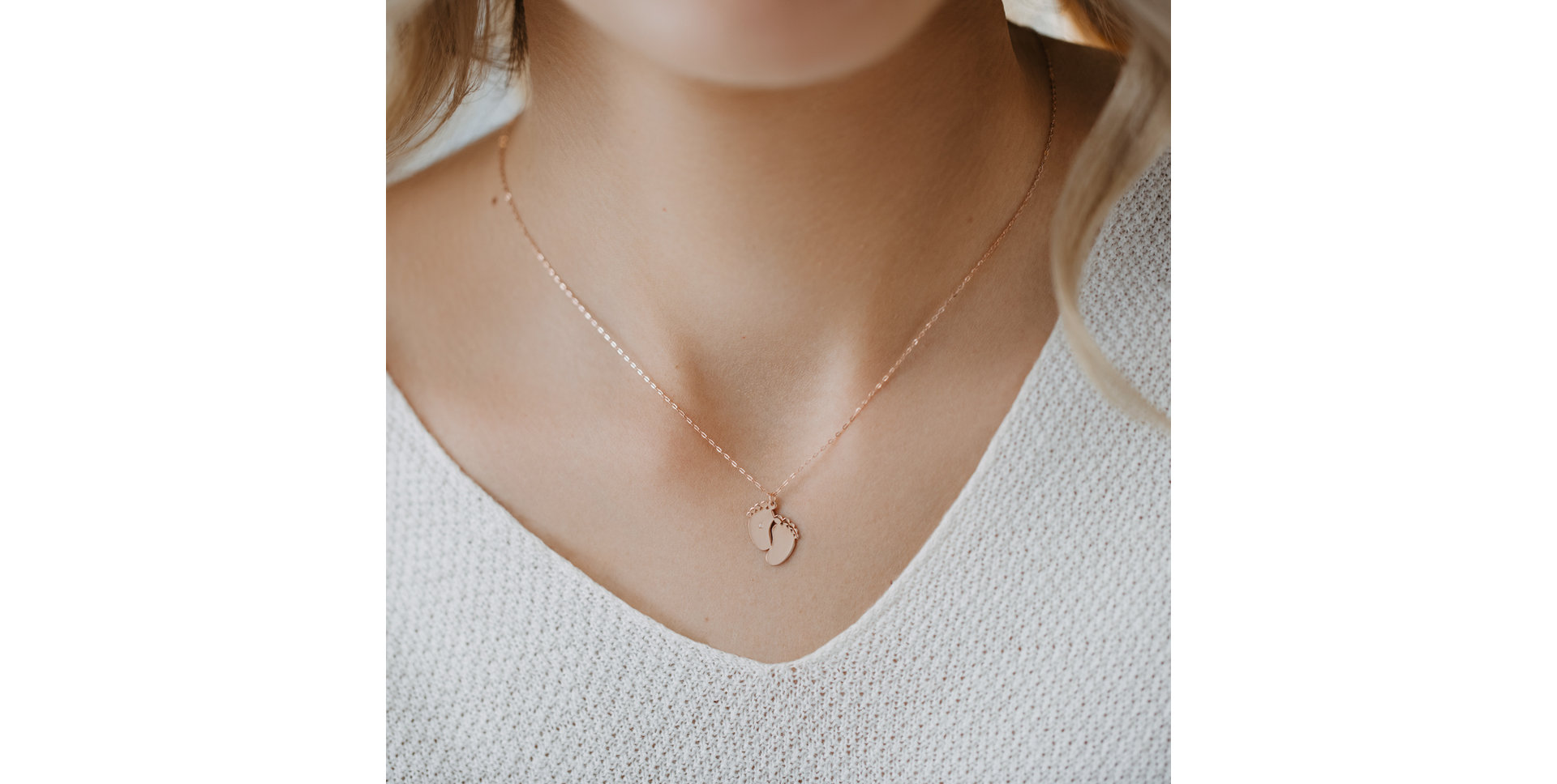 Diamond necklace Baby Feet