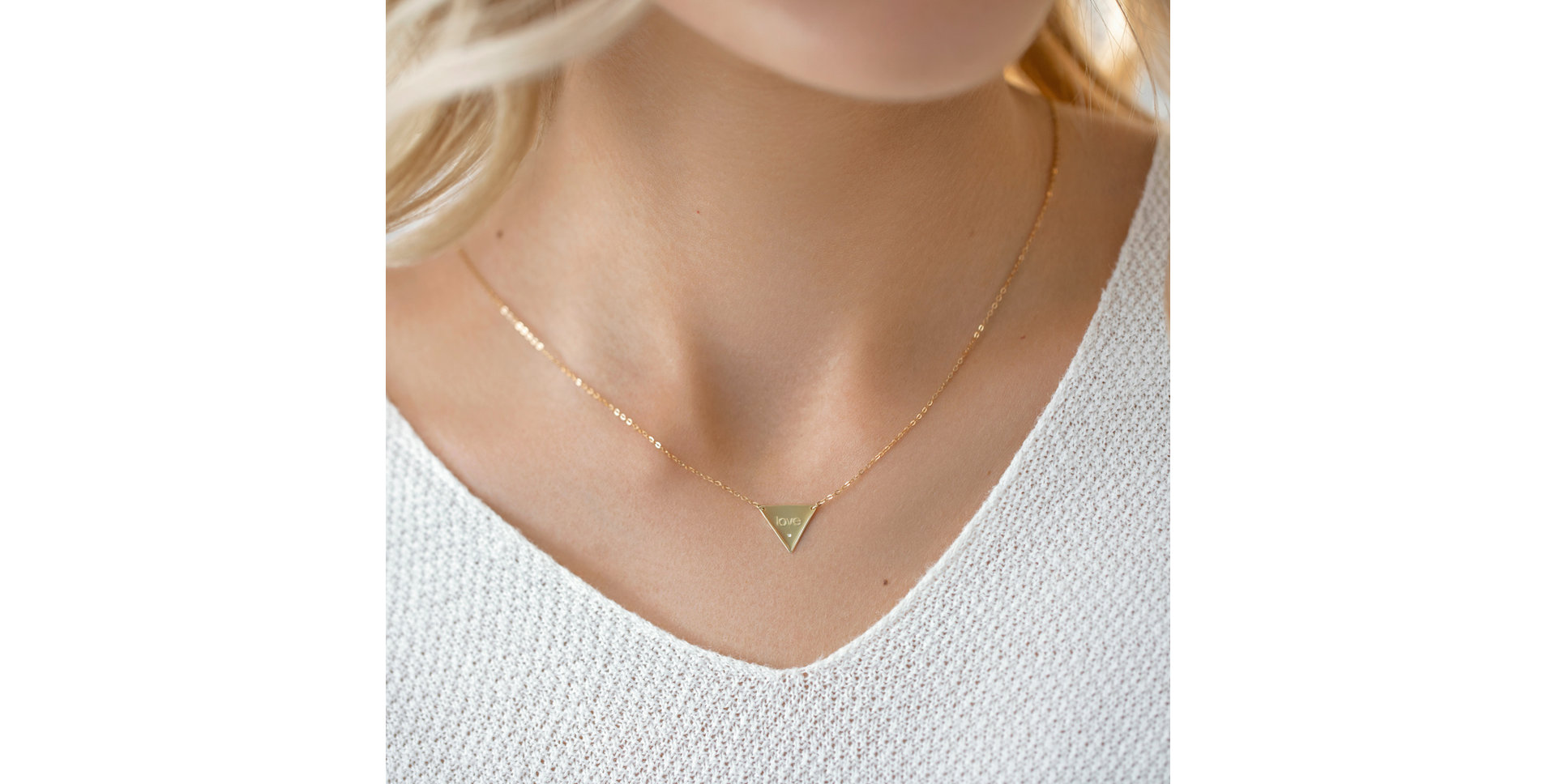 Diamond necklace Triangle Love