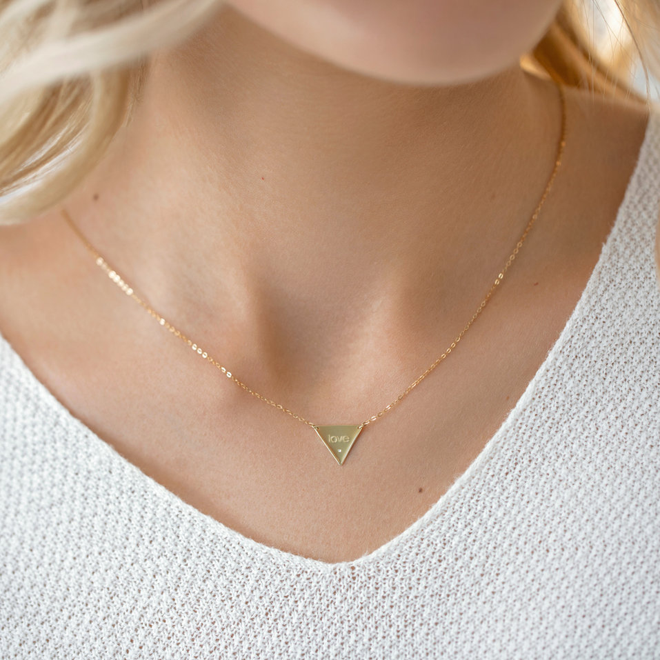 Diamond necklace Triangle Love