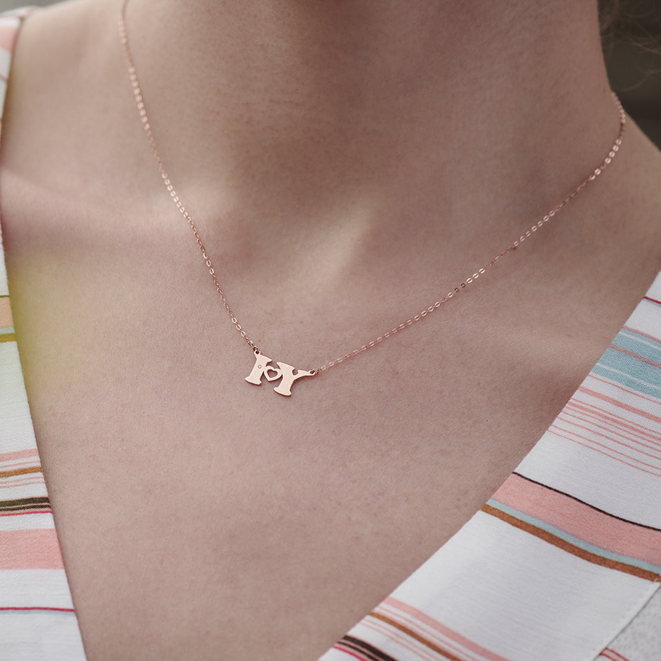 Diamond necklace I Love U