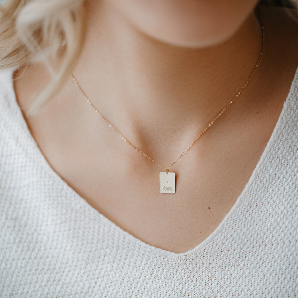 Diamond necklace Love