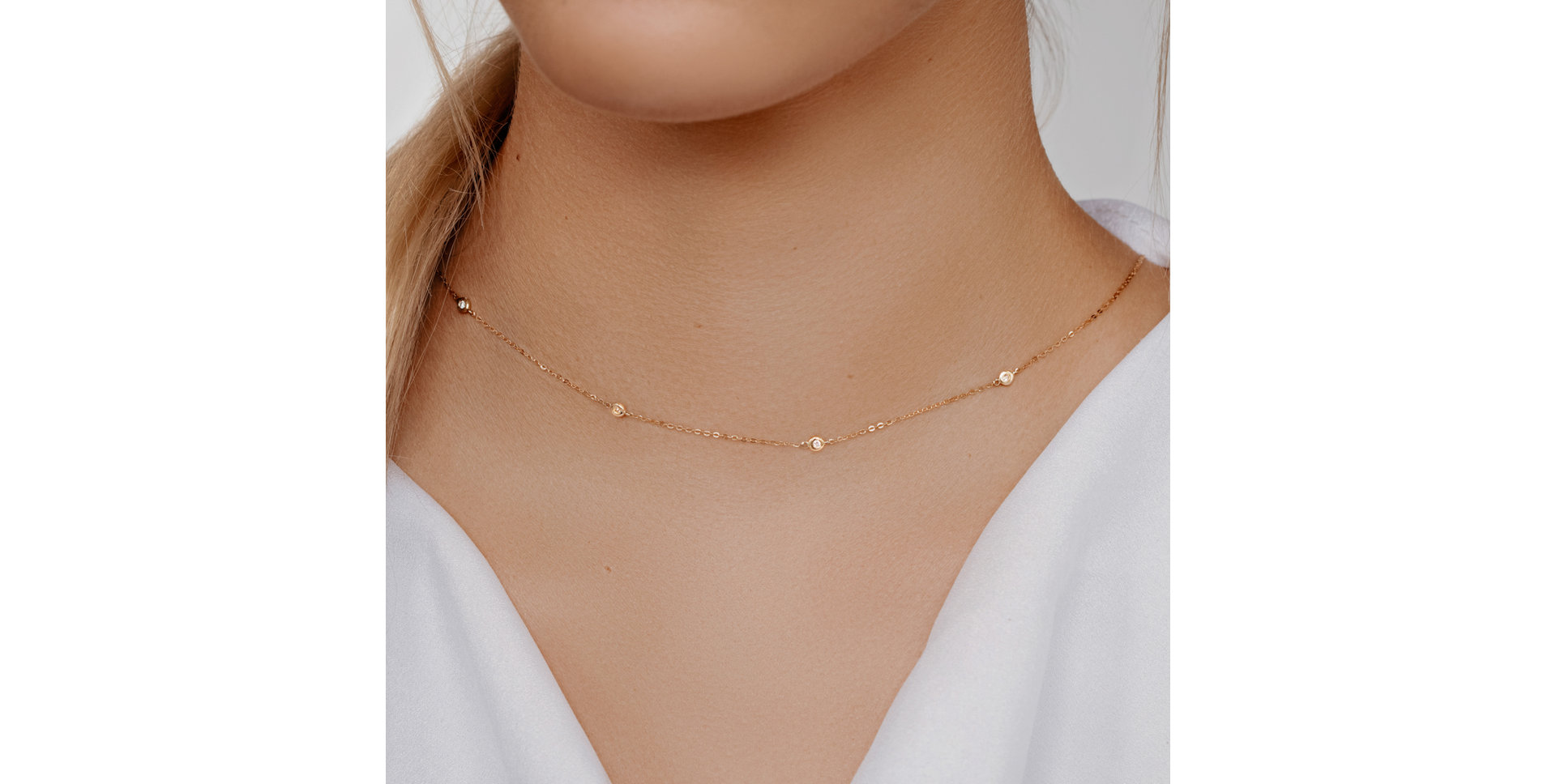 Diamond necklace with Ruby Dots