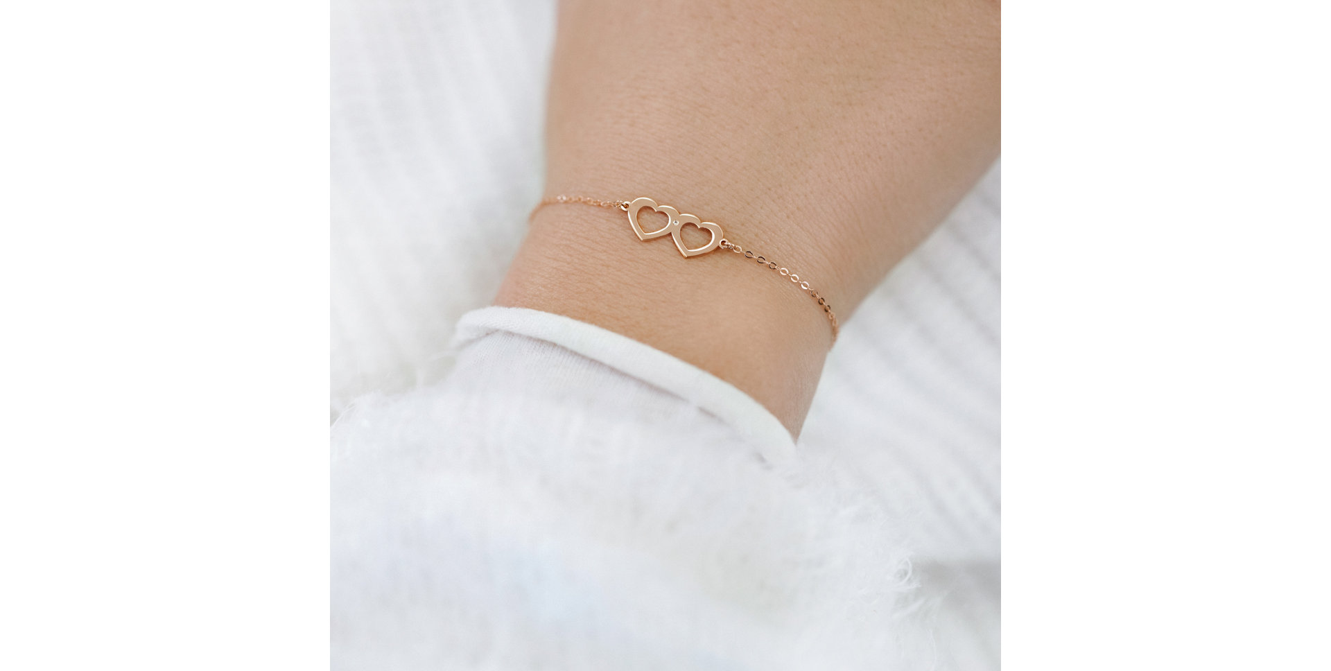 Diamond bracelet Two Hearts