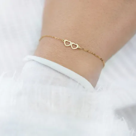 Diamond bracelet Two Hearts