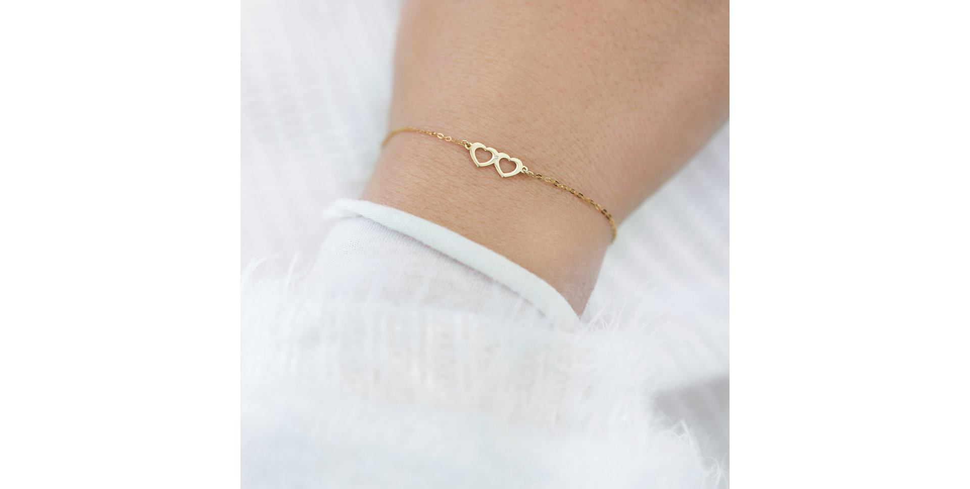 Diamond bracelet Two Hearts