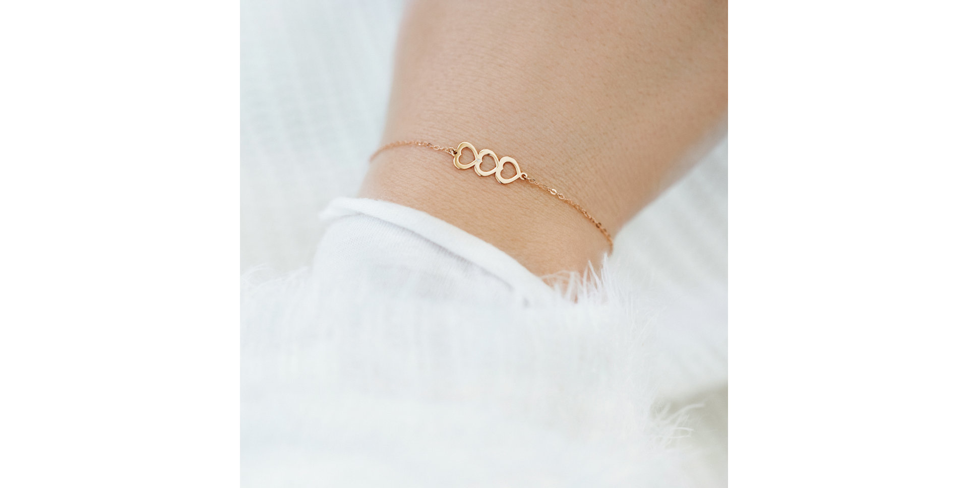 Diamond bracelet Three Hearts