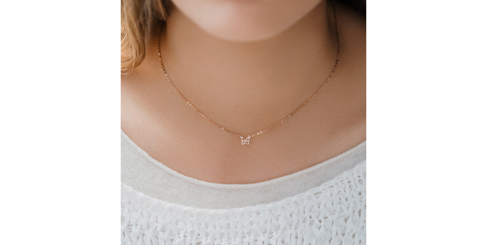 Diamond necklace Butterfly