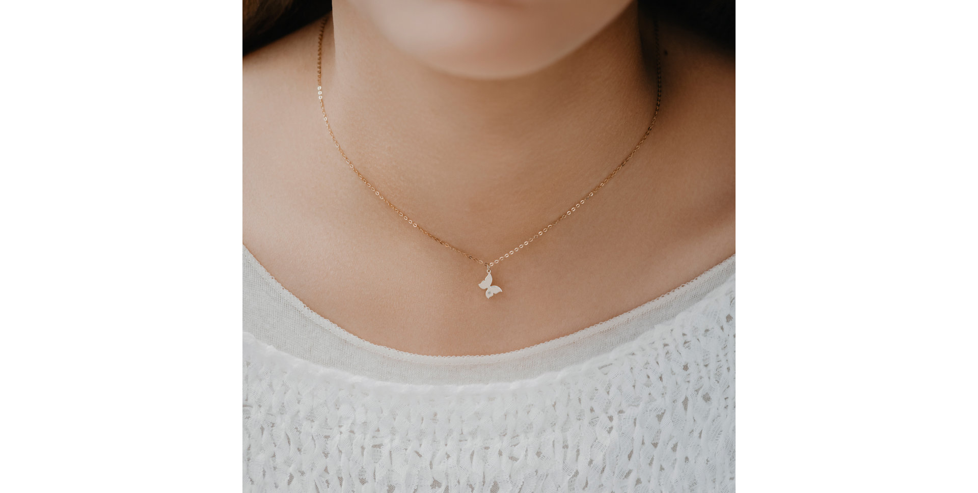 Diamond necklace Lovely Butterfly