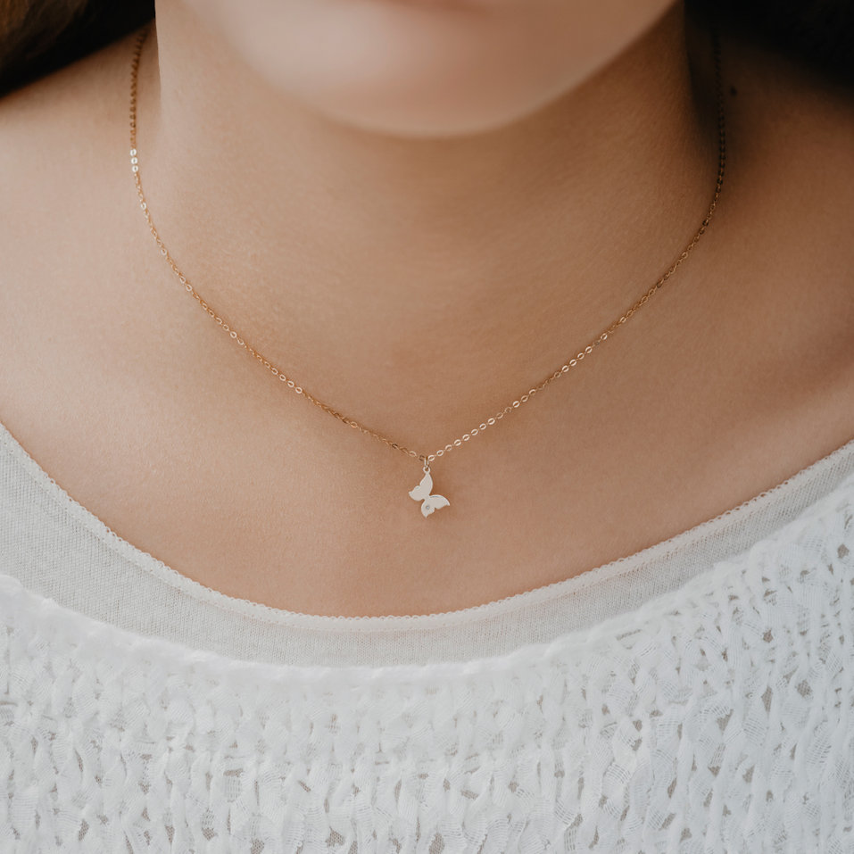 Diamond necklace Lovely Butterfly