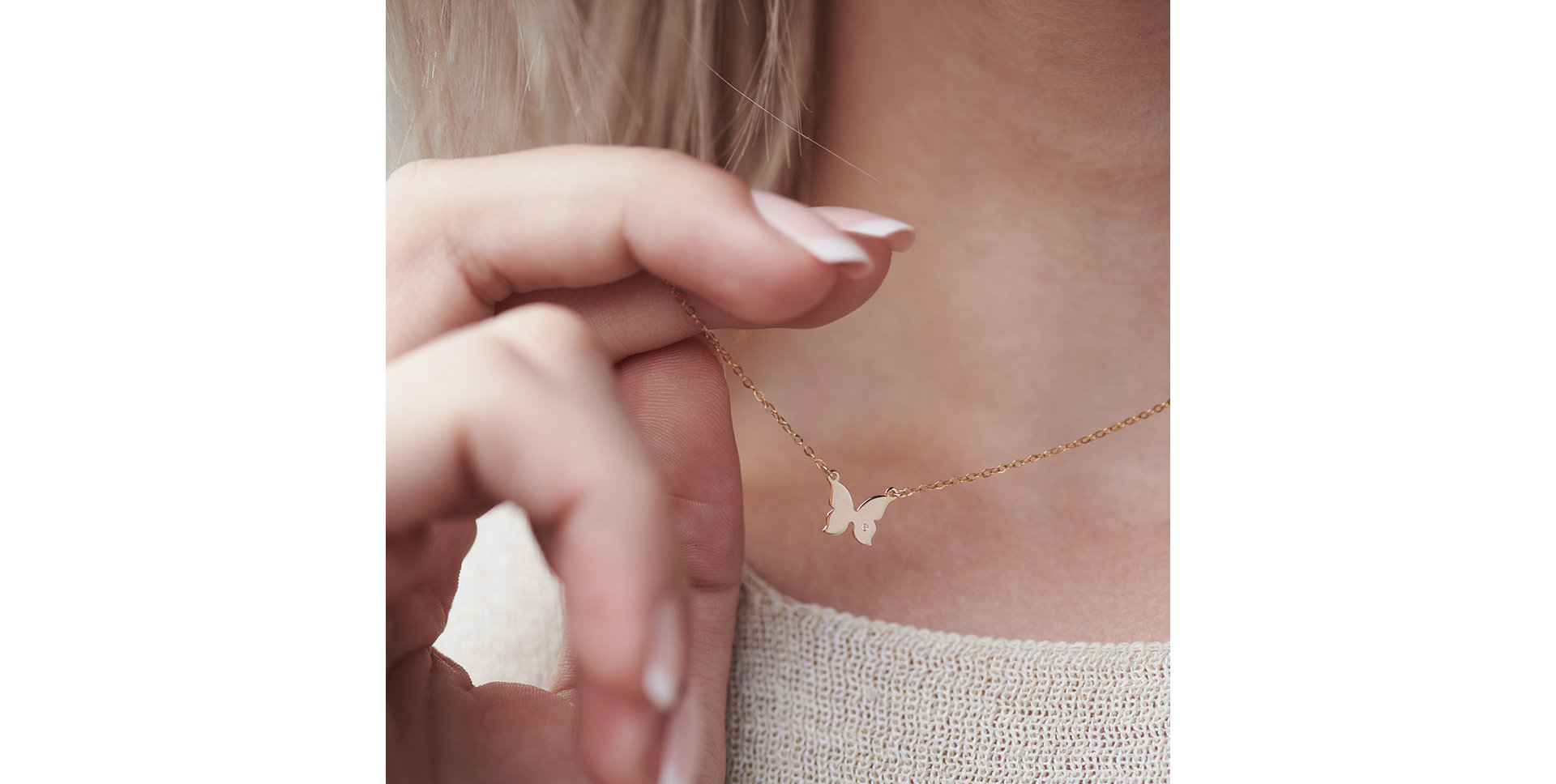 Diamond necklace Extra Butterfly