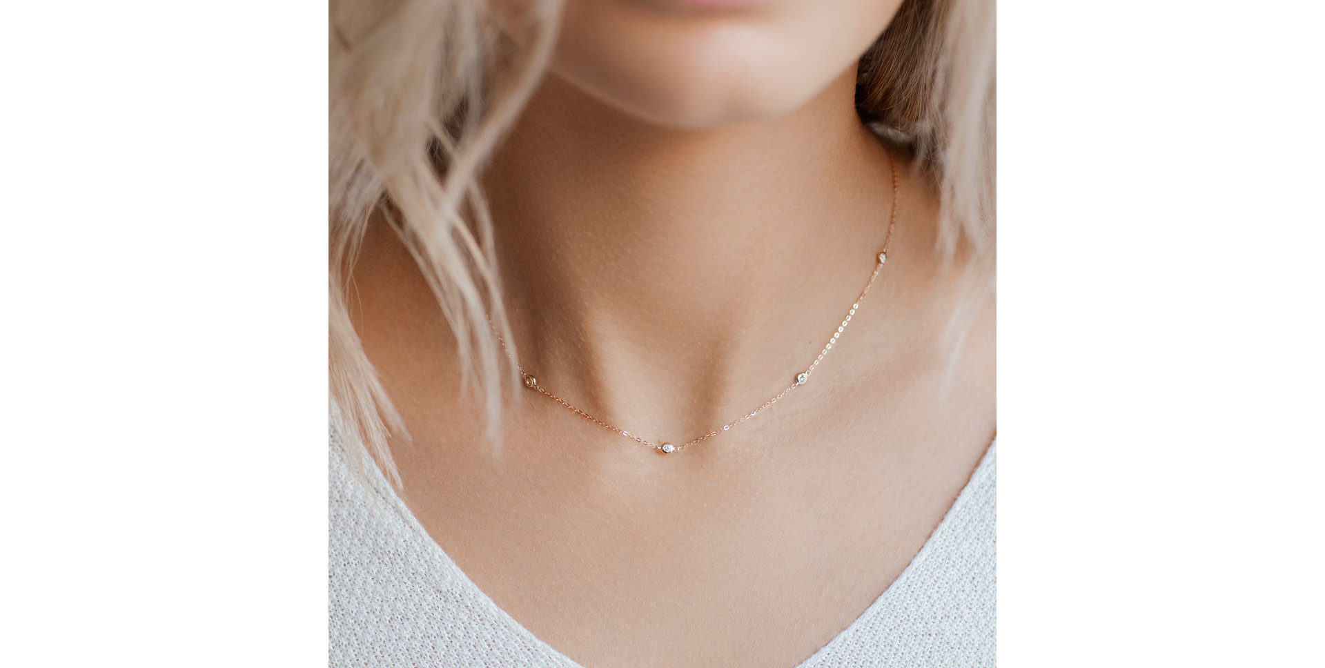 Diamond necklace with Sapphire and Ruby Dots