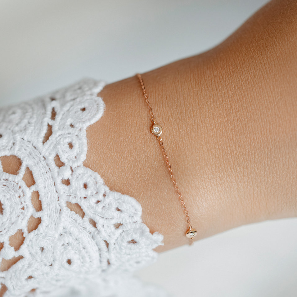 Diamond bracelet with Sapphire and Ruby Dots