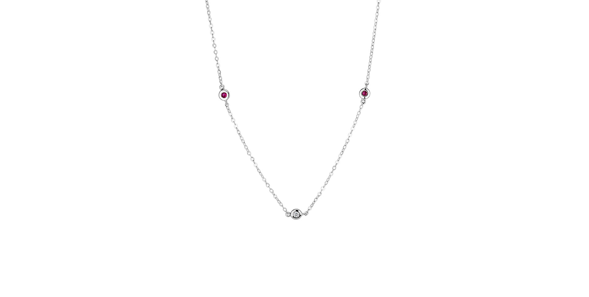 Diamond necklace with Ruby Dots