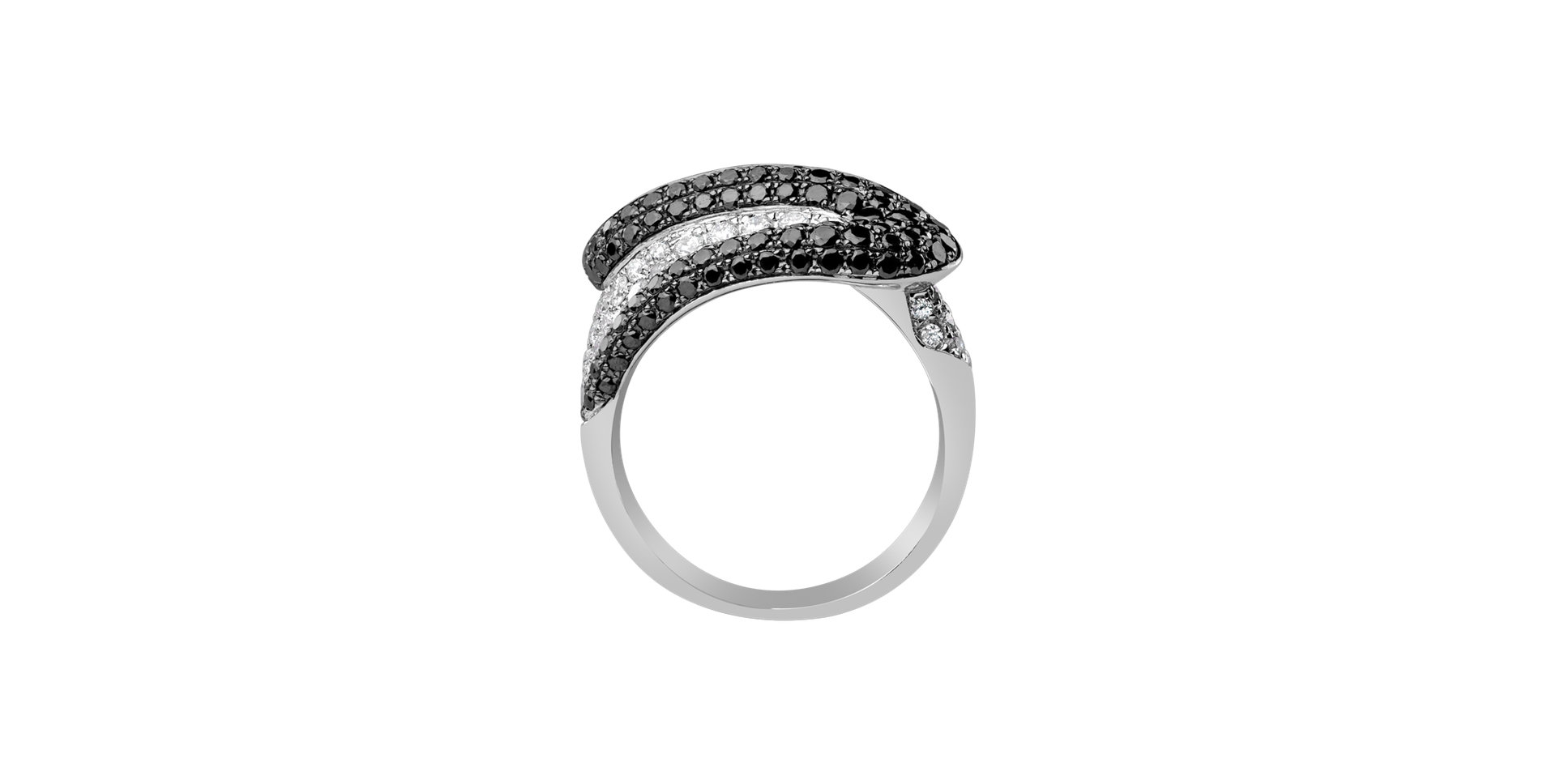 Ring with black and white diamonds Leah