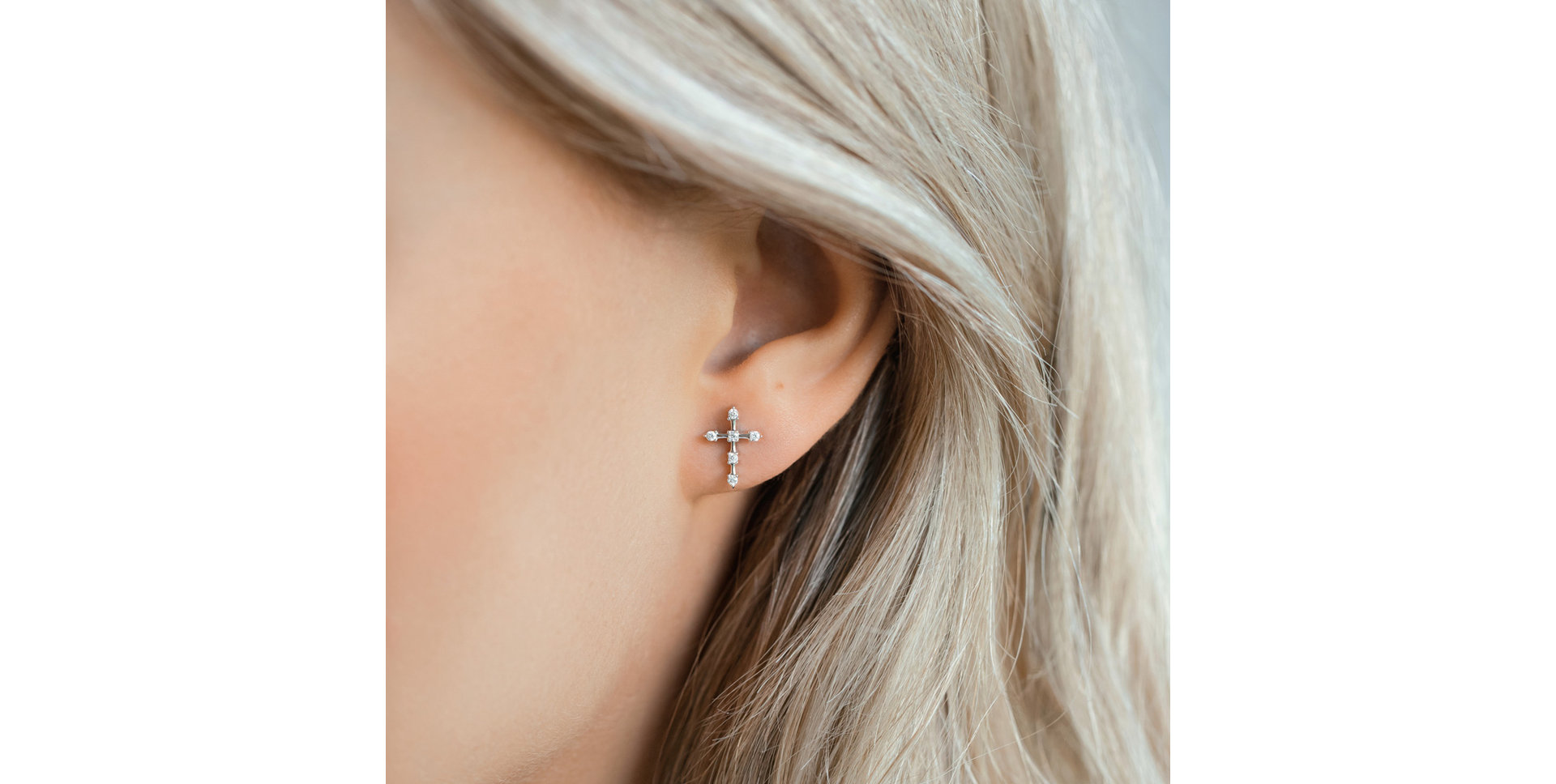 Diamond earrings Sparkling Cross