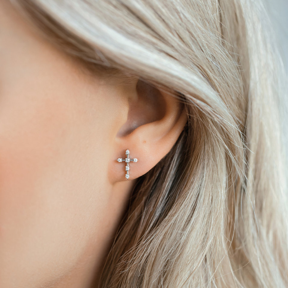 Diamond earrings Sparkling Cross