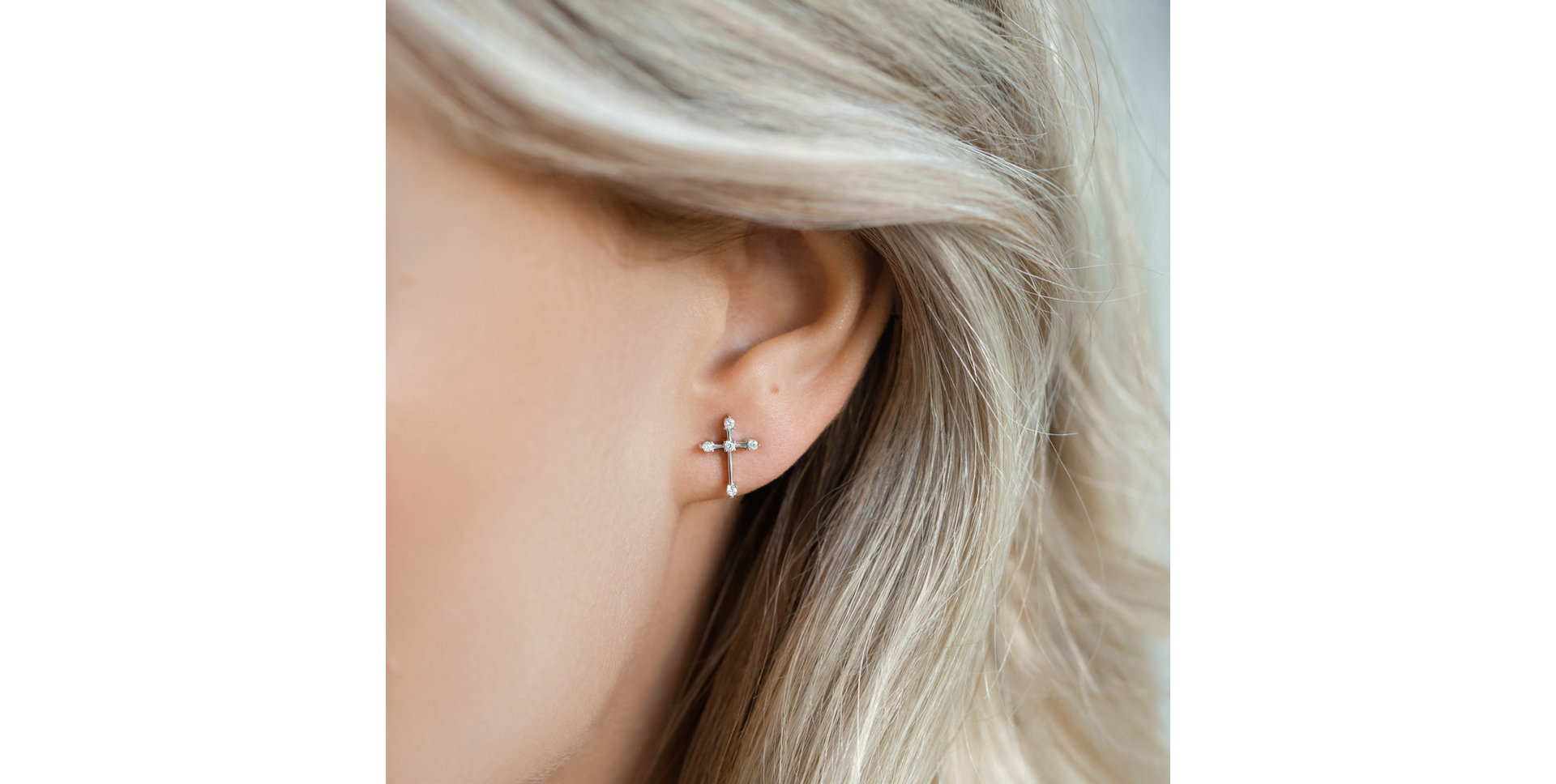 Diamond earrings Shiny Cross