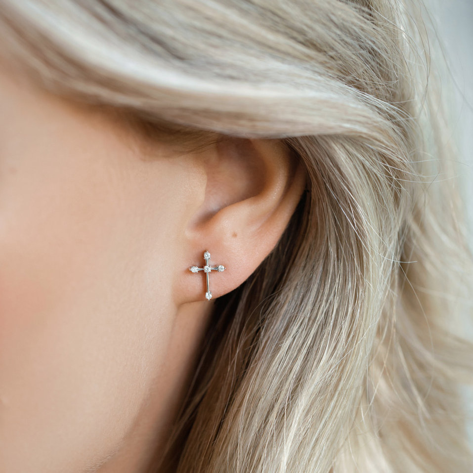 Diamond earrings Shiny Cross