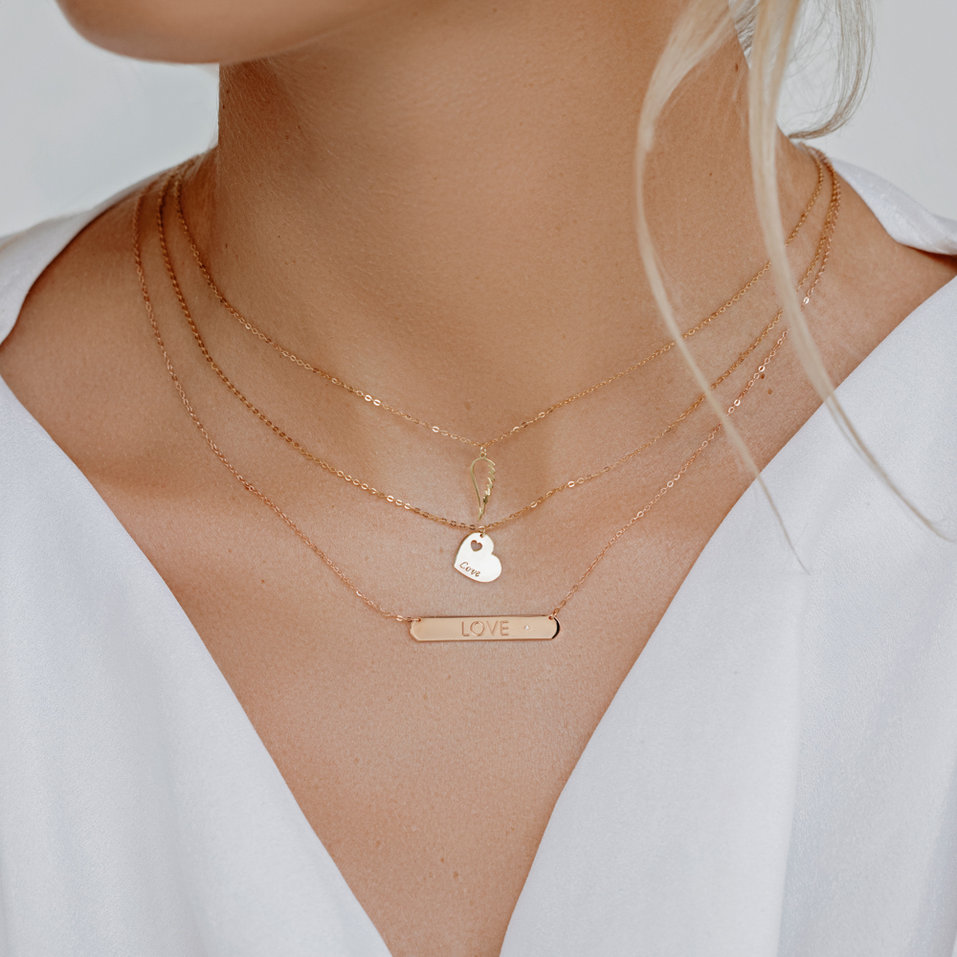 Diamond necklace Angel Wing