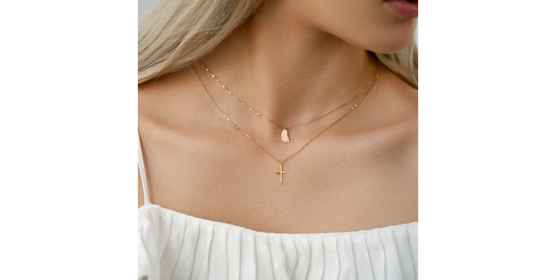 Diamond necklace Little Cross